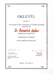 Dr. Benedek Gábor oklevél_1994.04